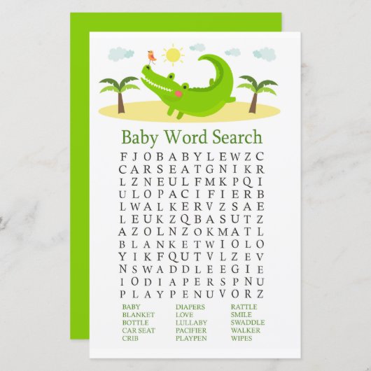 Alligator Baby Shooter Word Search Game (Vorne/Hinten)