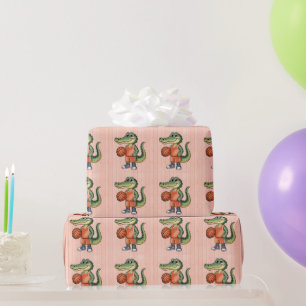 Alligator Basketball Geburtstagsparty für Jungen Geschenkpapier