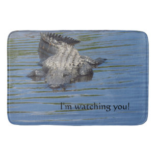 Alligator Bath Mat: "Ich beobachte dich!" Badematte