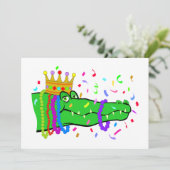 Alligator Beads Party Einladung (Stehend Vorderseite)