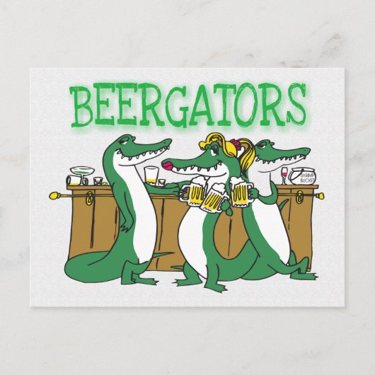 Alligator Beer Bar Postkarte (Vorderseite)