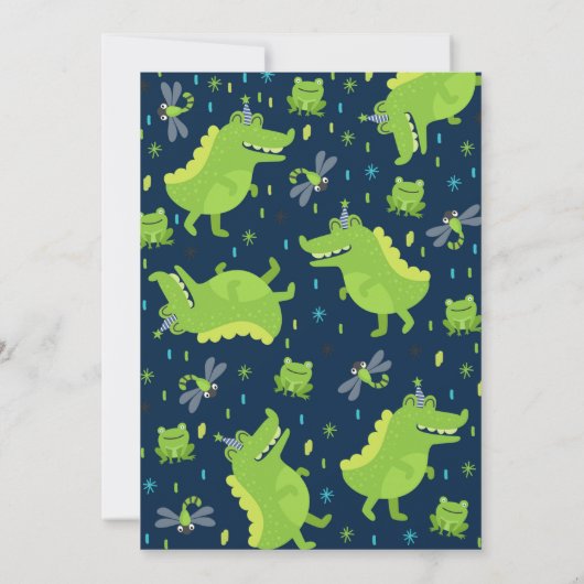 Alligator Birthday Einladung Krokodile Party (Rückseite)