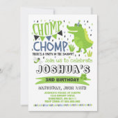 Alligator Birthday Einladung Krokodile Party (Vorderseite)