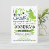 Alligator Birthday Einladung Krokodile Party (Stehend Vorderseite)