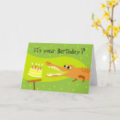 Alligator Birthday Karte (Gelbe Blume)