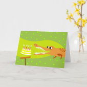 Alligator Birthday Karte (Gelbe Blume)
