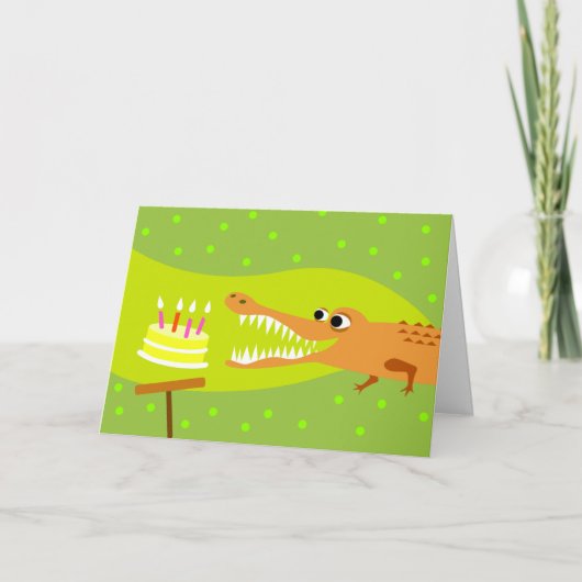 Alligator Birthday Karte (Vorderseite)