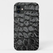 Alligator Black Imitats Leather Case-Mate iPhone Hülle (Rückseite)