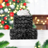 Alligator Black Imitats Leather Geschenkpapier