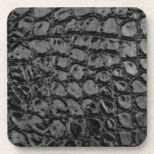 Alligator Black Imitats Leather Getränkeuntersetzer (Vorderseite)