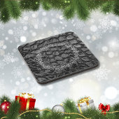 Alligator Black Imitats Leather | Ihr Logo Getränkeuntersetzer