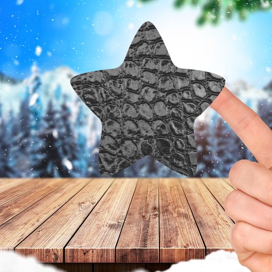 Alligator Black Imitats Leather Stern-Aufkleber