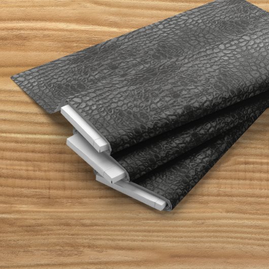 Alligator Black Imitats Leather Stoff