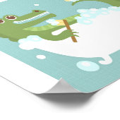 Alligator Blase Bath Poster Print (Ecke)