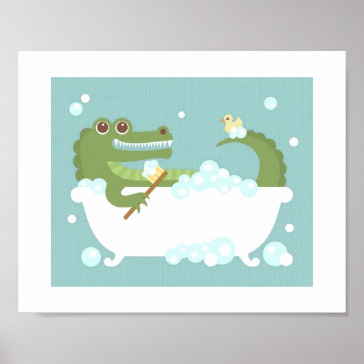 Alligator Blase Bath Poster Print (Vorne)