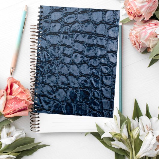 Alligator Blau Kunstleder Notizblock