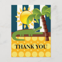 Alligator Blue Yellow Geburtstagsparty Danke