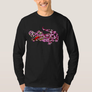 Alligator-Blume Rose weibliche Krokodile und T-Shirt