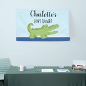 Alligator Boy Baby Shower Green Blue Signage Banner (Messeveranstaltung)
