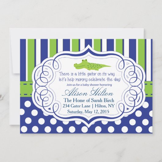 ALLIGATOR BOY BABY SHOWITE INVITE EINLADUNG (Vorderseite)