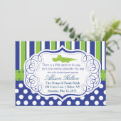 ALLIGATOR BOY BABY SHOWITE INVITE EINLADUNG (Stehend Vorderseite)