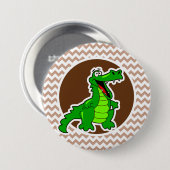 Alligator; braun Zickzack Button (Vorne & Hinten)