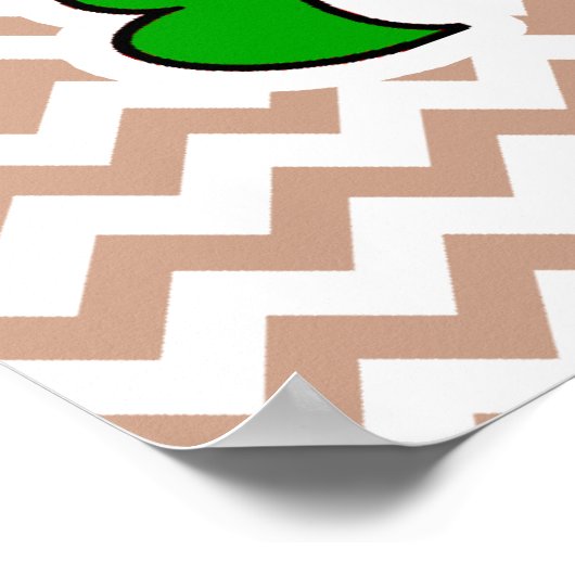 Alligator; braun Zickzack Poster (Ecke)