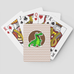 Alligator; Brown Chevron Spielkarten