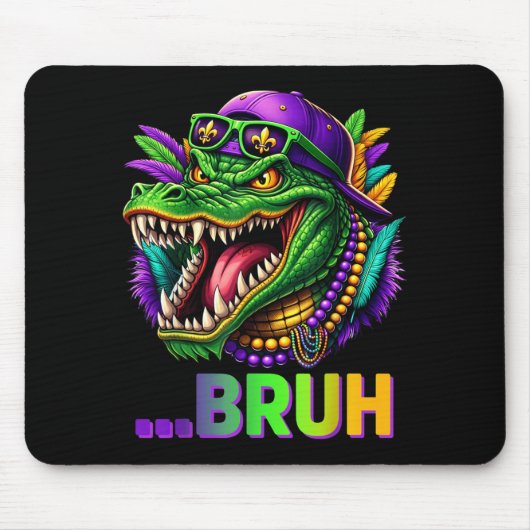 Alligator Bruh Mardi Gras Costume Men Women Kids Mousepad (Vorne)