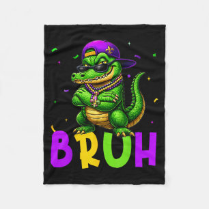 Alligator Bruh Mardi Gras Kostüm Männer Frauen Kin Fleecedecke