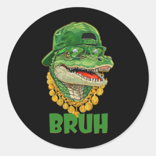 Alligator Bruh St. Patrick's Day Kostüm Teenager J Runder Aufkleber