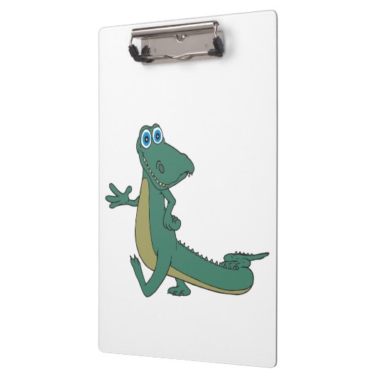 Alligator Cartoon Klemmbrett (Links)
