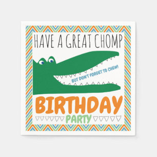 Alligator Chomp, Zickzack Geburtstagspartei Napkin Serviette