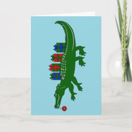 Alligator Christmas Card Feiertagskarte