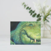 Alligator Christmas Card Feiertagspostkarte (Stehend Vorderseite)