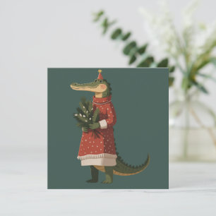 Alligator Christmas Crocodile Lover Holiday Funny Feiertagskarte