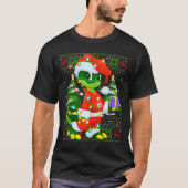 Alligator Christmas Lights Santa Costume Ugly Xmas T-Shirt (Vorderseite)