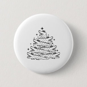 Alligator Christmas Tree Swea Button