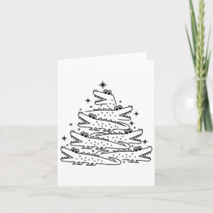 Alligator Christmas Tree Swea Karte