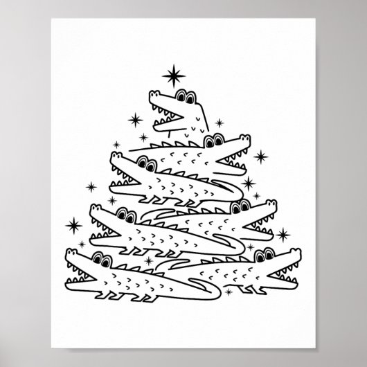 Alligator Christmas Tree Swea Poster (Vorne)