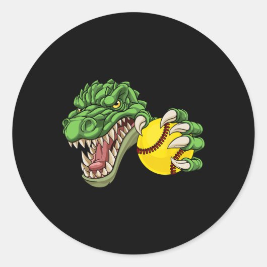 Alligator Crocodile Dinosaur Softll Character  Runder Aufkleber (Vorderseite)