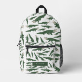 Alligator Crocodile Pattern School Individuelle Na Bedruckter Rucksack (Vorderseite)