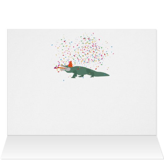 Alligator Crocodile - Tiere Geburtskarte (Innenansicht Horizontal (Oben))