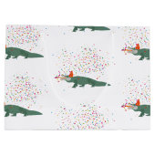 Alligator Crocodile - Tiere mit Party Große Geschenktüte (Rückseite)