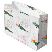 Alligator Crocodile - Tiere mit Party Große Geschenktüte (Rückseite Schrägansicht)