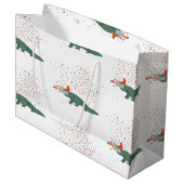 Alligator Crocodile - Tiere mit Party Große Geschenktüte (Vorderseite Schrägansicht)