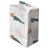 Alligator Crocodile - Tiere mit Party Mittlere Geschenktüte (Vorderseite Schrägansicht)