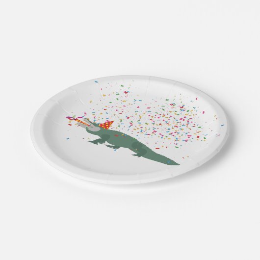 Alligator Crocodile - Tiere mit Party Pappteller (Schrägansicht)