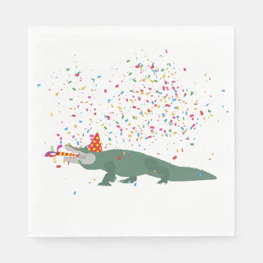 Alligator Crocodile - Tiere mit Party Serviette (Vorderseite)