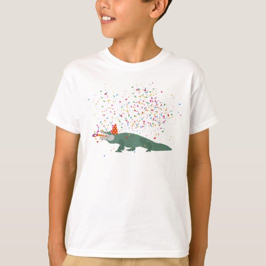 Alligator Crocodile - Tiere mit Party T-Shirt (Vorderseite)